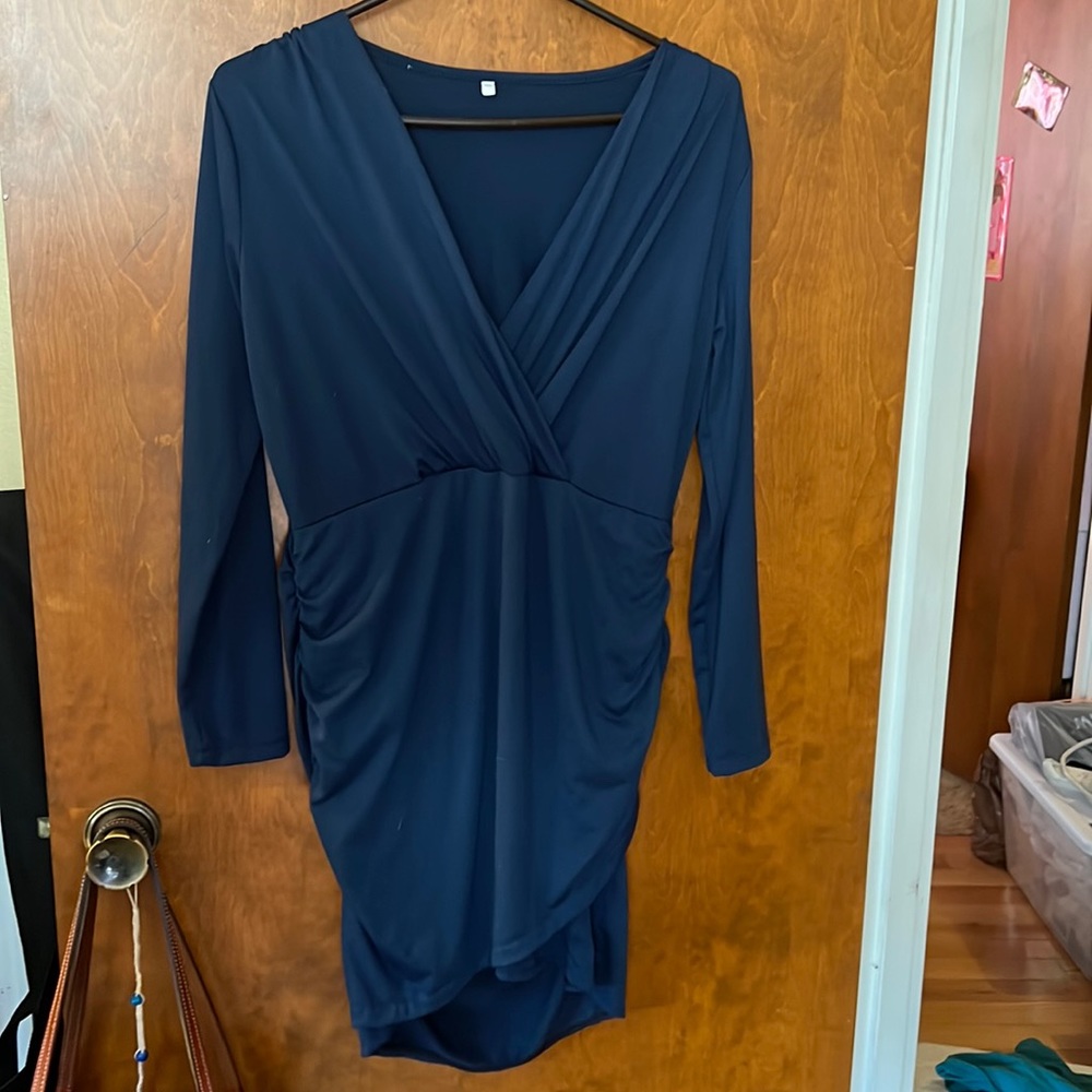 Midnight blue wrap dress